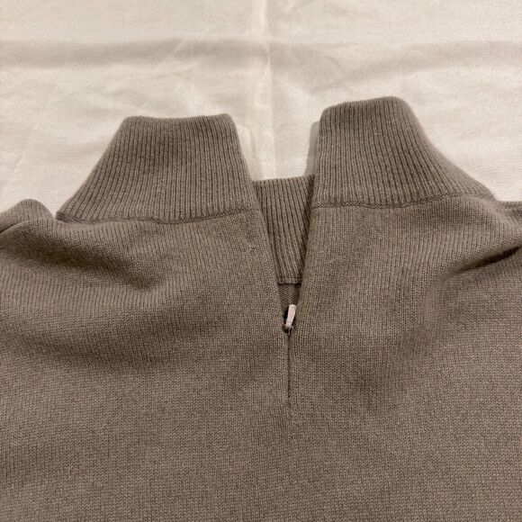 Saks Fifth Avenue mocha 100% cashmere zip mockneck sweater Women’s M minimalist - Picture 8 of 8